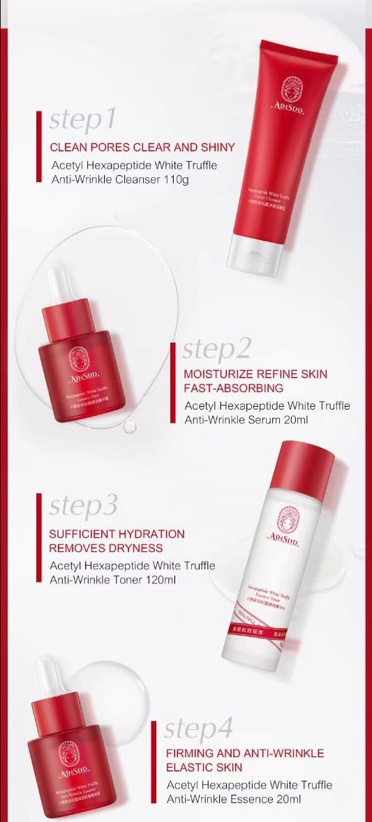 Eternal Youth - Anti-Wrinkle Skin Care Set: Complete 7-Piece Skin Care (Skin Care Set, Aloe Vera Gel, Vitamin E, Hyaluronic Acid Serum) for All Skin Types