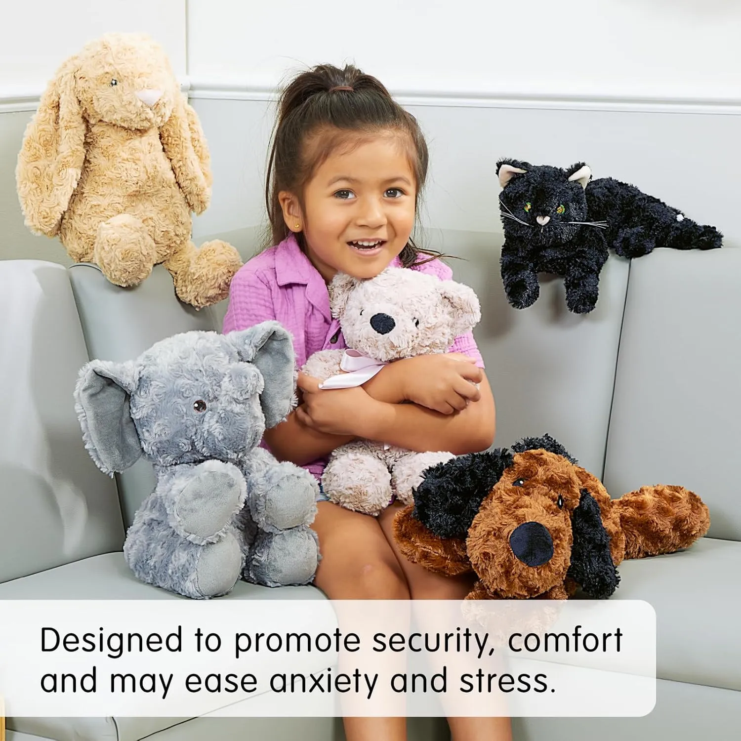Excellerations Weighted Plush Animals-5 Pack Huggable Sensory Toy for Kids or Adults, Lap Pad