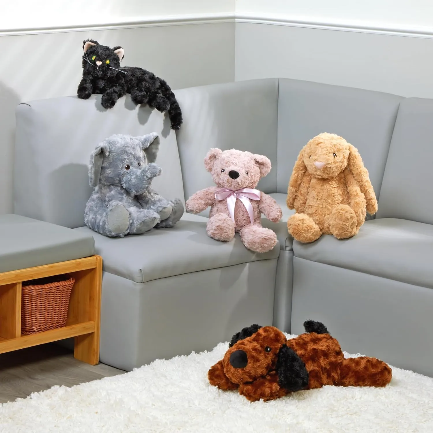 Excellerations Weighted Plush Animals-5 Pack Huggable Sensory Toy for Kids or Adults, Lap Pad