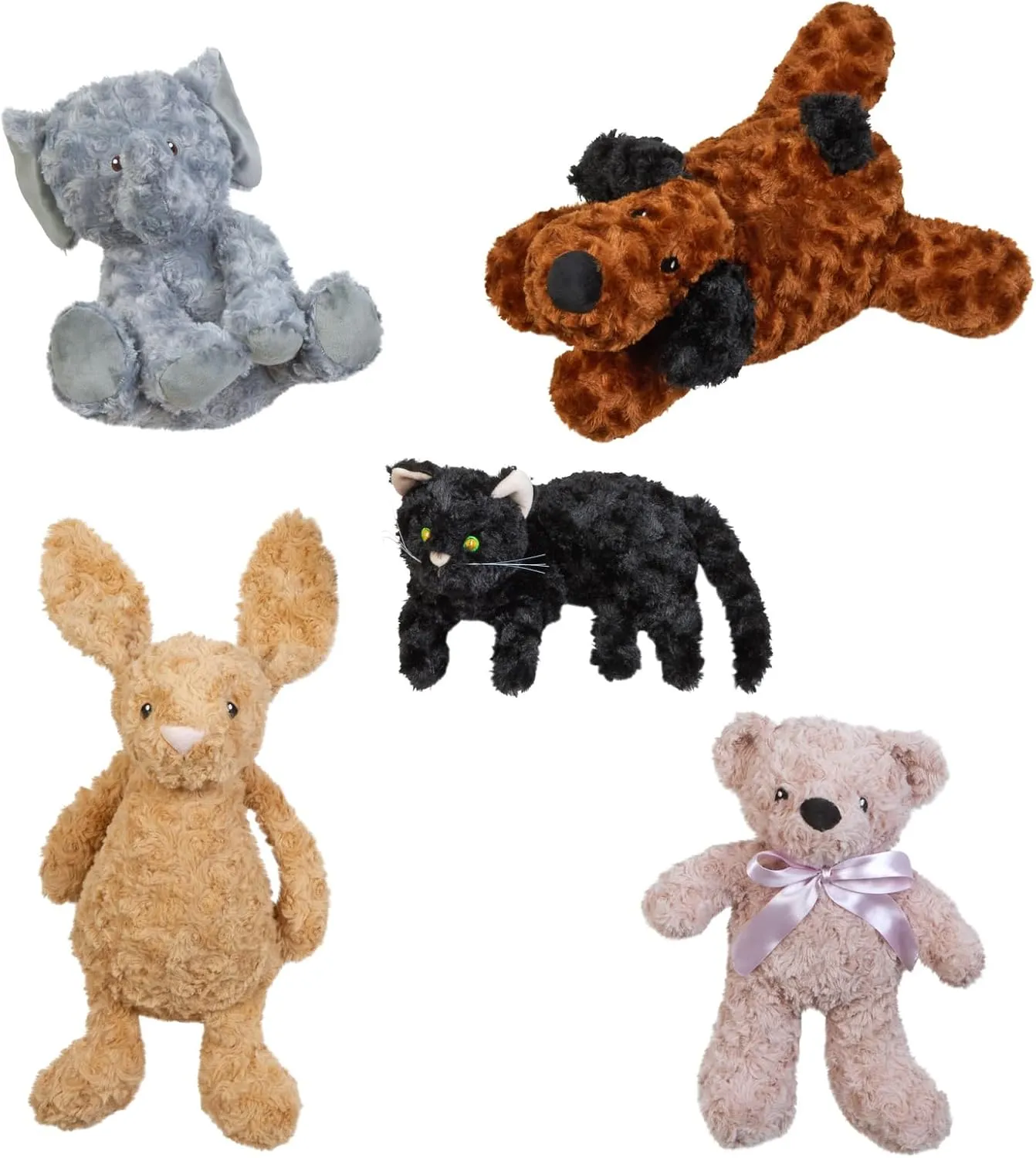 Excellerations Weighted Plush Animals-5 Pack Huggable Sensory Toy for Kids or Adults, Lap Pad