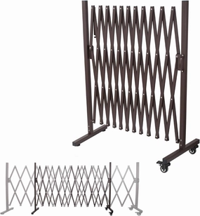 Expandable Folding Security Gate with Wheels – 129" Wide Aluminum Barrier Fence, Lockable Scissor Gate with 360° Swivel Casters for Indoor & Outdoor Use