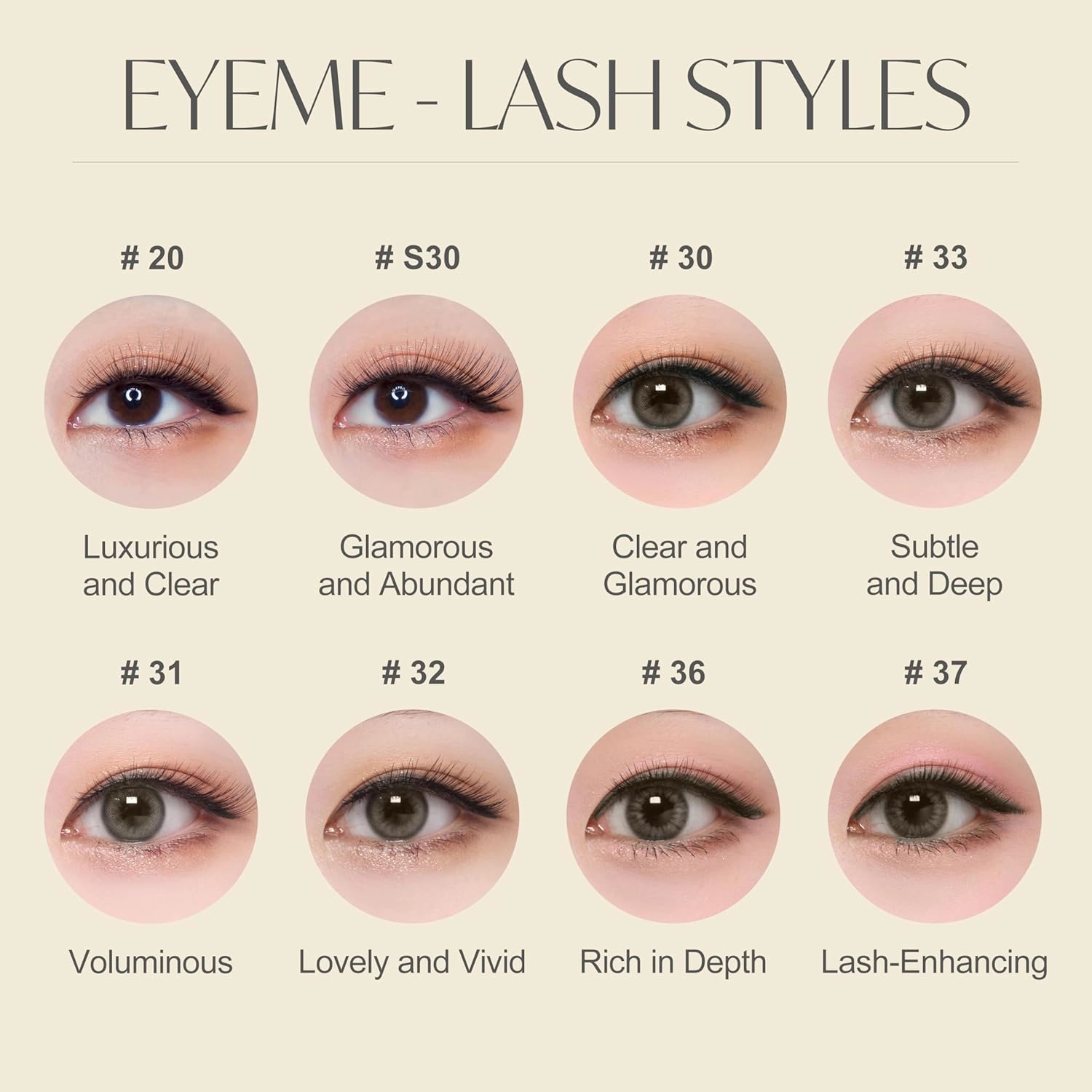 EYEME Eyelash NO.32 – 5 Set Pack, Soft Wispy False Eyelashes with a Natural Extension-Like Look, Lightweight with Longer Center Fibers for Brighter Eyes, K-Beauty