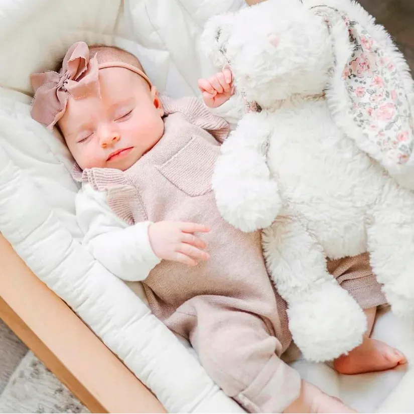 Faith Cream Floral Plush Bunny