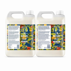 Faith In Nature Natural Hand Wash & Body Wash Set - Vegan & Cruelty Free, No SLS or Parabens - 2 x 169 fl oz Value Bundle Pack, Grapefruit & Orange