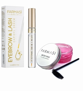 FARMASI Eyebrow and Lash Serum, Advanced Eyelash Serum to Boost Fuller Thicker, Longer, Healthier, Stronger Lashes & Brows, Nourishing Effect on Brow and Lash Roots, 0.4 fl. oz. / 12 ml (Pack of 1)