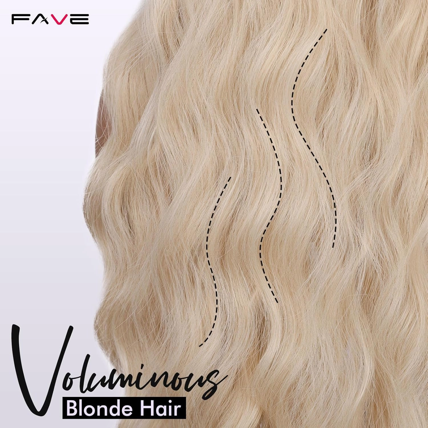 FAVE Long Blonde Wig Natural Ombre Blonde Wavy Wigs Middle Part Blond Wig with Natural Gradient Roots Daily Wigs for White Women