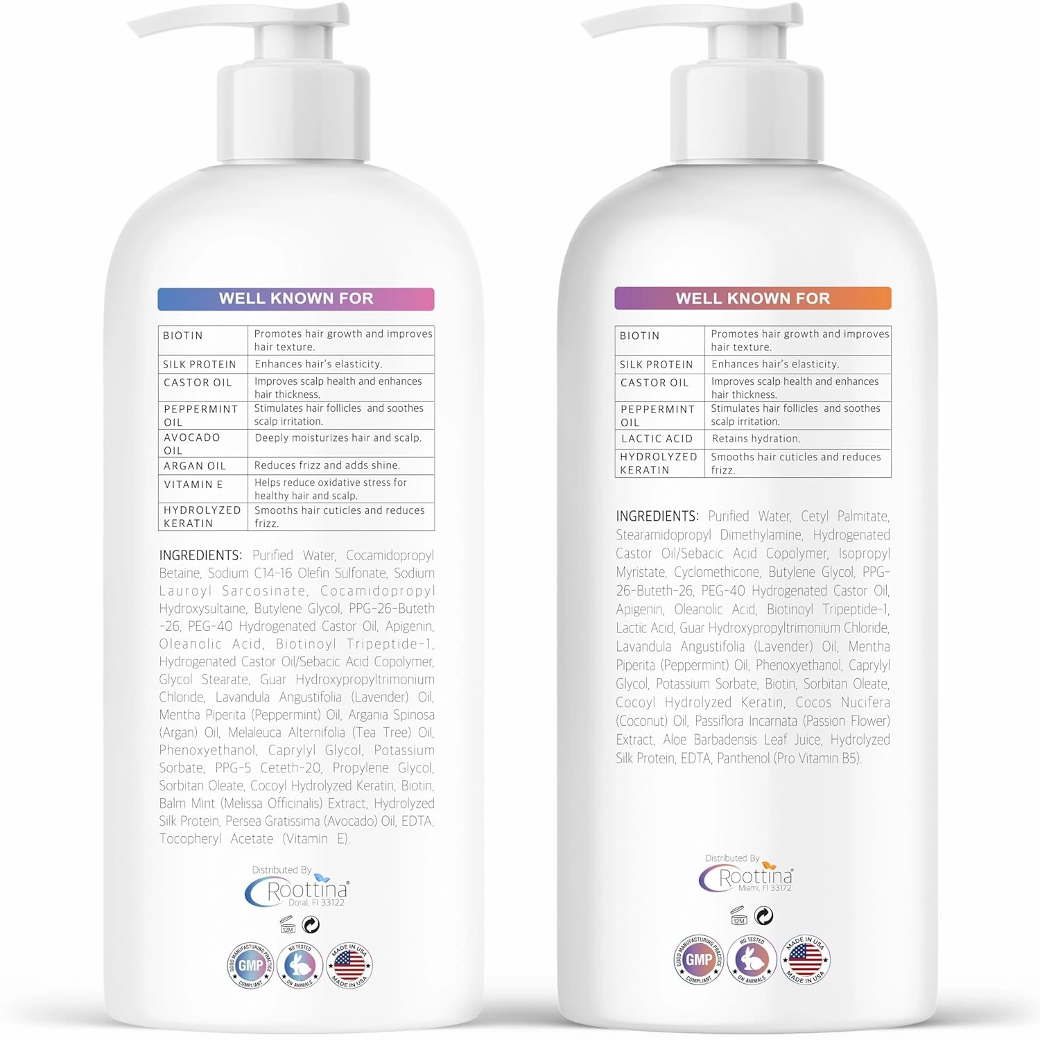 Fights Hair Loss – Roottina Daily Routine Shampoo and Conditioner for Women Hair Loss with DHT Blocker, Formulated for Thinning Hair & Hair Growth Support, Infused with Natural Oils (16 fl oz x 2)
