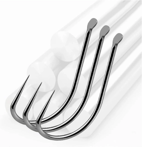 Fish Hooks 30pcs Fishinghook Carp Fishing Hook Barbless Saltwater Fresh Water Fishing Hooks Non-Barb Fishhooks for Riverside