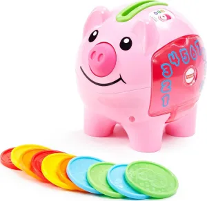 Fisher-Price Baby & Toddler Toy Laugh & Learn Smart Stages Piggy Bank with Learning Songs & Phrases for Infants Ages 6  Months
