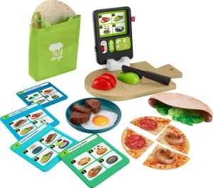 Fisher-Price Preschool Kitchen Playset Laugh & Learn 123 Follow The Recipe Meal Kit 30-Piece Pretend Cooking Toy Set for Ages 3  Years