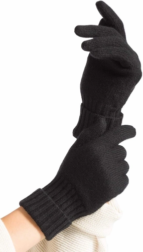 Fishers Finery Women's 100% Pure Knit Ultra Plush Cashmere Gloves Ribbed Cuff