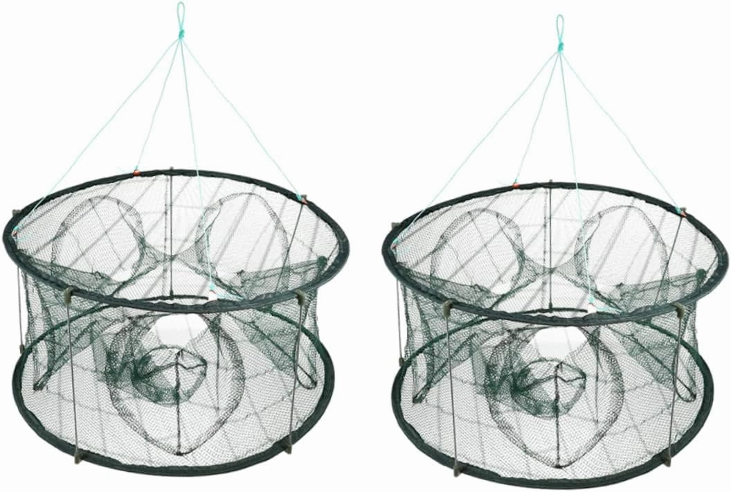 Fishing Bait Portable Fishing Net Green 50cm 5-Hole Shrimp Net for Crabs Seafood Easy to Carry