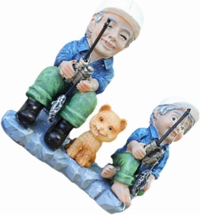 Fishing Figurines Micro Landscape Pond Pool Riverside Fishing Statue