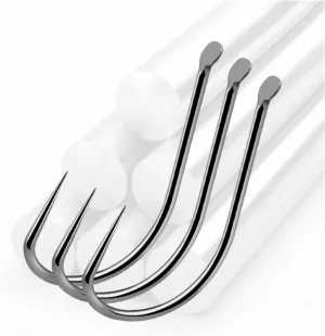 Fishinghook Carp 30 Pcs Non-Barb Fishhooks Fishing Hook Barbless Saltwater Fresh Water Fishing Hooks for Riverside