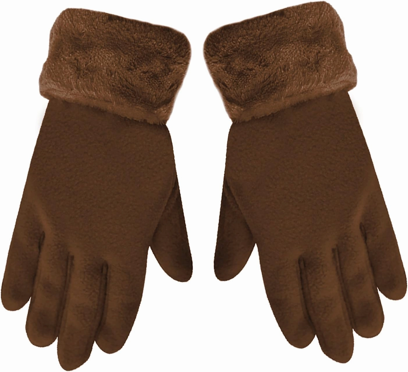 Fleece Hat Scarf & Glove Set With Plush Fur Trim