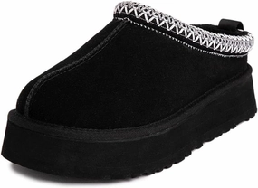 Fleece Lined Women's Mini Ankle Boot Slippers - Classic Snow Boots with Anti-Slip Platforms for Indoor & Outdoor Use