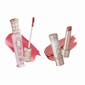 Flower Knows Little Angel Matte Lipstick C03 Violet Strawberry Rococo Glitter Lip Gloss G02 Set