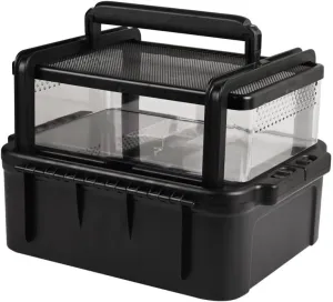 Flushbay Portable Reptile Cage Carrier Tank with Handle Reptile Transport Container Terrarium Box Habitat Cage Pet Houses for Turtle, Gecko, Bearded Dragon, Lizard, Frog, Snake, Spider