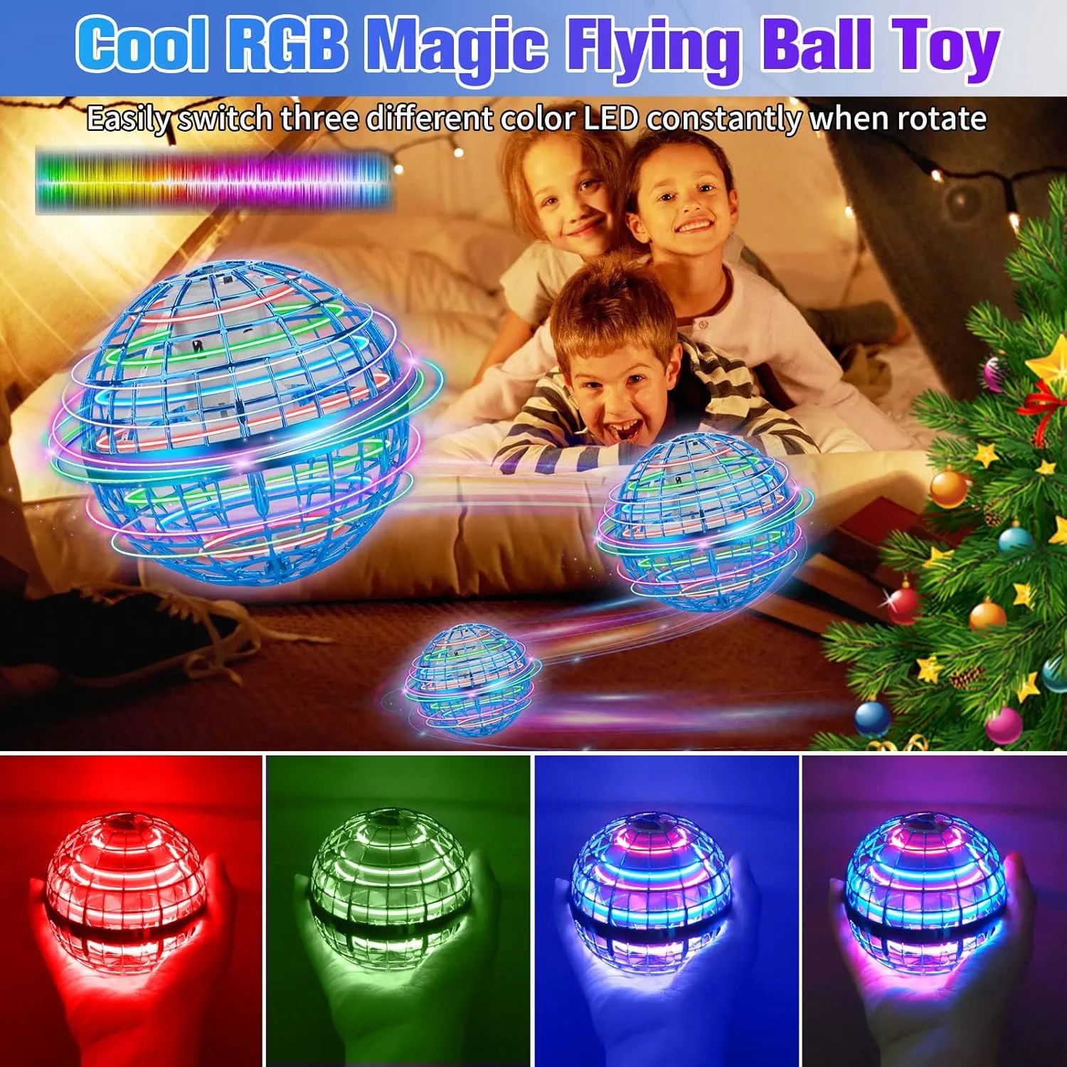 Flying Orb Ball, 2023 Cosmic Globe Galactic Fidget Spinner Ball, 360° Rotation Hand Boomerang Hover Ball, Fidget Flying Spinner Toys for Age 6 7 8 9 10  Years Old Boys Girls Teens