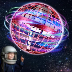 Flying Orb Boomerang Sphere: 2025 Kids Hover Magic Floating Galaxy Ball With LED Light - Cool Pro Mini Galactic Hand Controlled Drone Globe Soaring Spinner Valentines Day Gift for Teens Boys