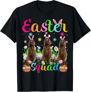 Funny Easter Squad Bunny Ear Irish Setter Dog Happy Easter T-Shirt