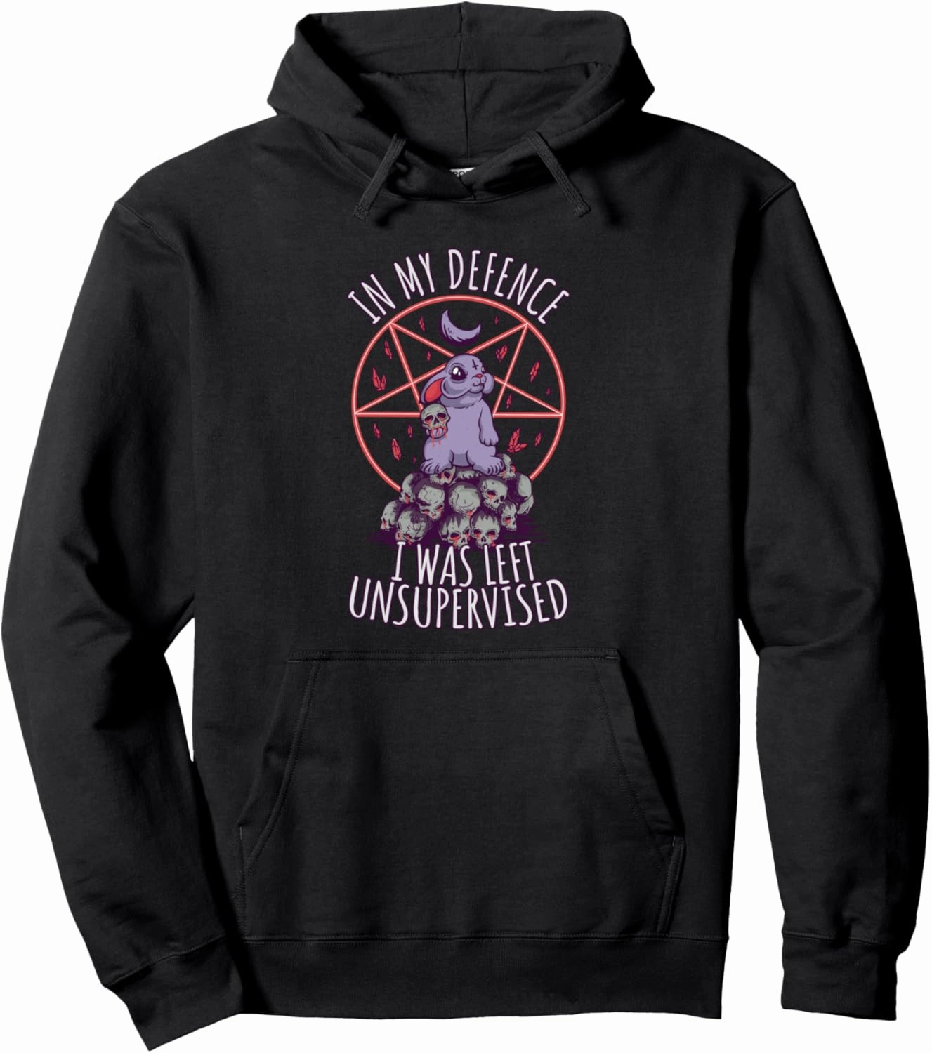 Funny hell bunny cute pentagram goth grunge Pullover Hoodie