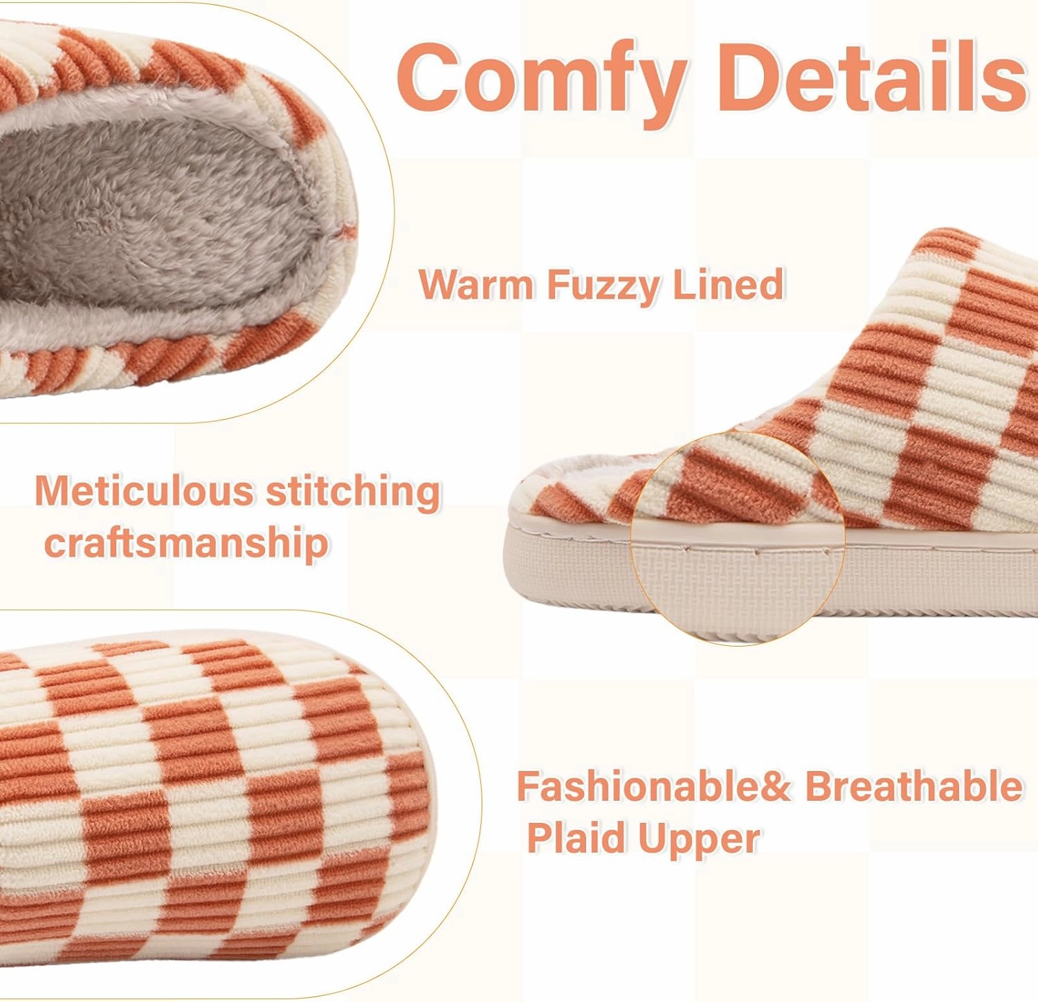 Fuzzy House Slippers for Woman,Memory Foam Womens Slippers,Casual Unisex House Shoes Outdoor Indoor Warm Plush Mens Bedroom Slippers with Faux Fur Lining