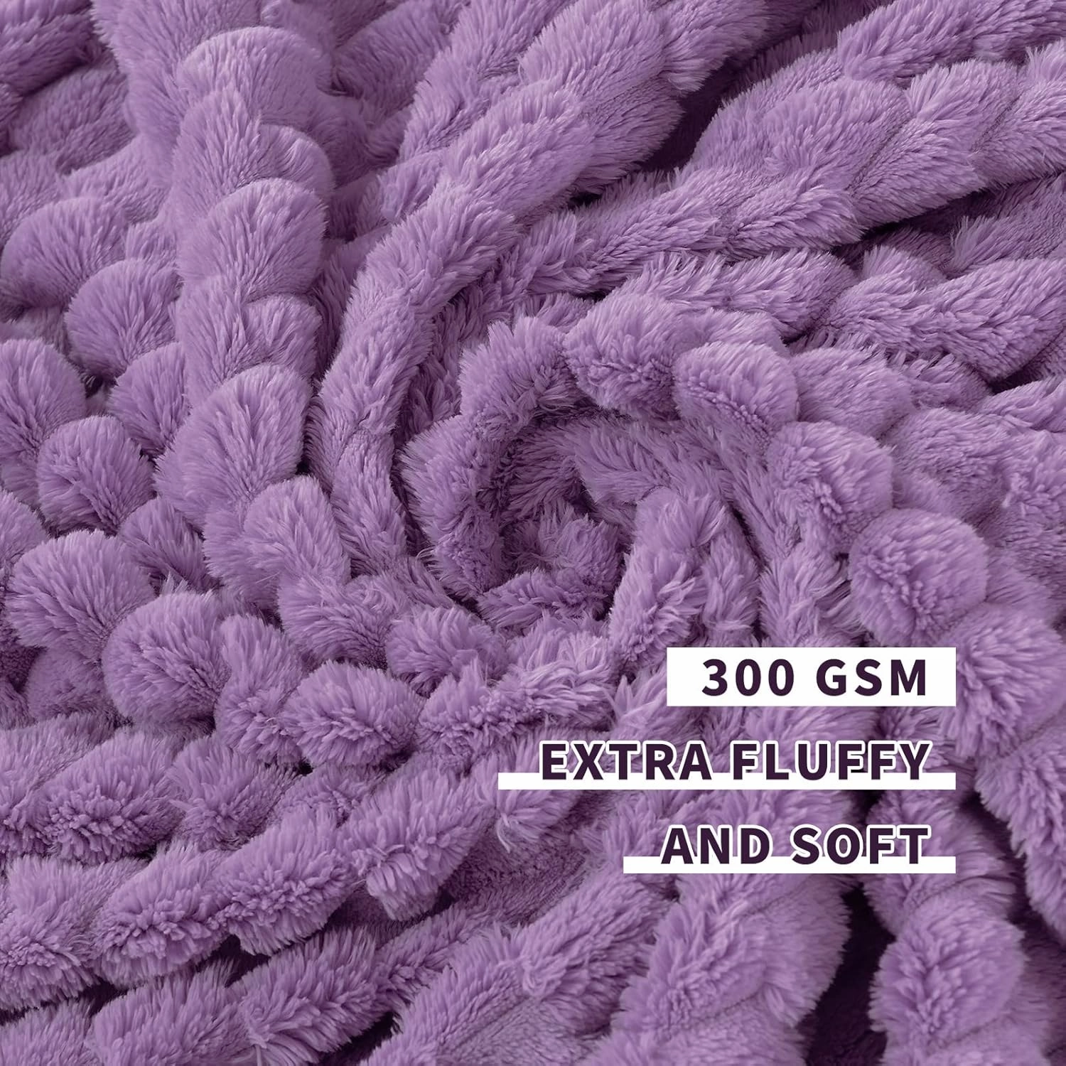 FY FIBER HOUSE Fleece Blanket Twin Size for Couch 300GSM Super Soft Plush Fuzzy Blankets and Throws for Sofa Bed Office, 60x80 Inches, Lavender