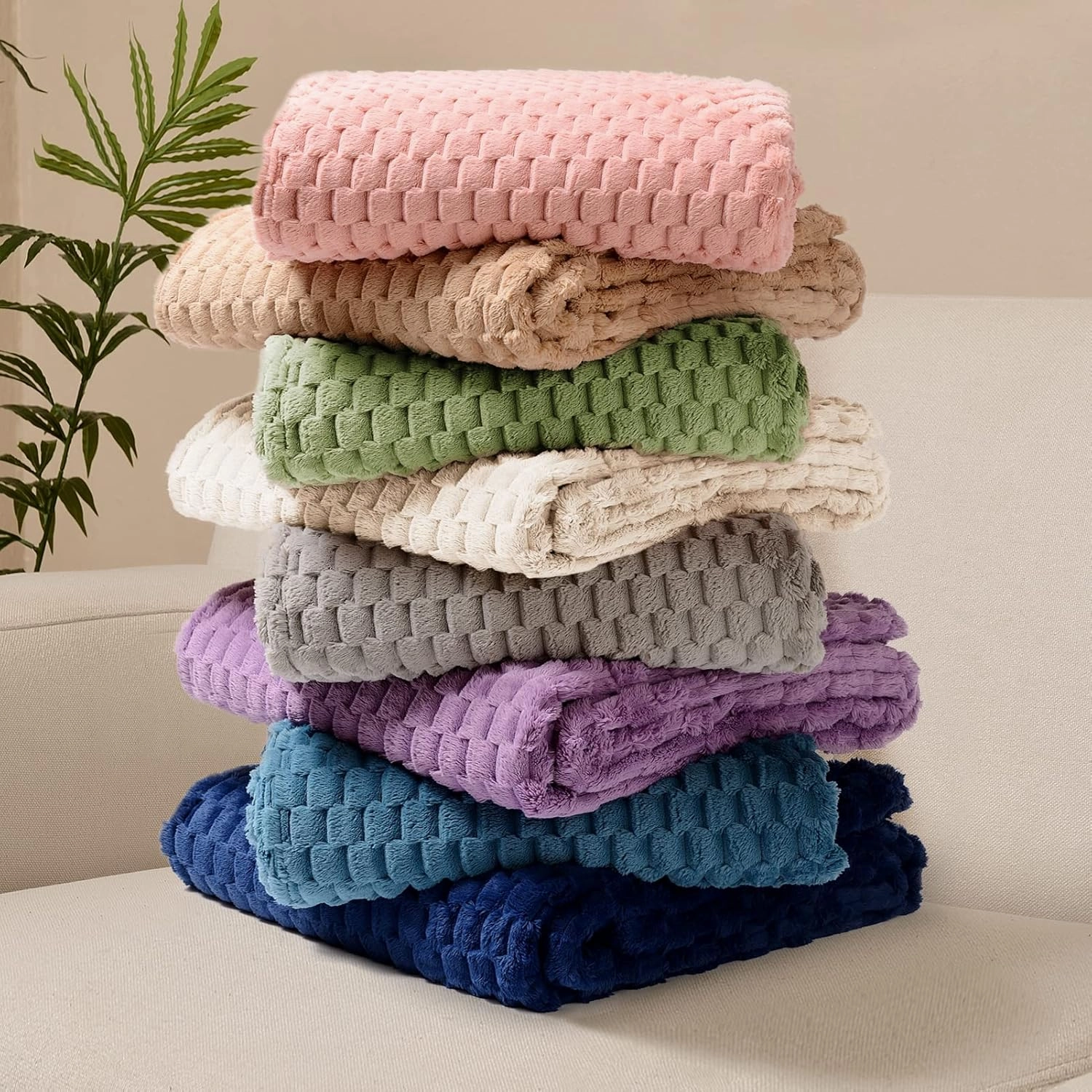 FY FIBER HOUSE Fleece Blanket Twin Size for Couch 300GSM Super Soft Plush Fuzzy Blankets and Throws for Sofa Bed Office, 60x80 Inches, Lavender