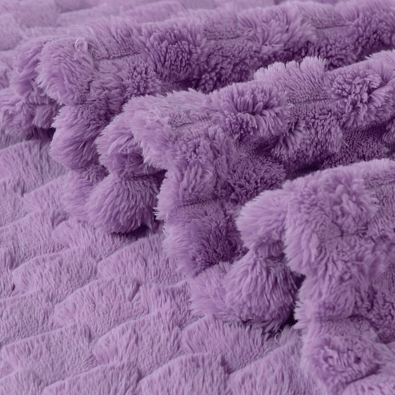 FY FIBER HOUSE Fleece Blanket Twin Size for Couch 300GSM Super Soft Plush Fuzzy Blankets and Throws for Sofa Bed Office, 60x80 Inches, Lavender