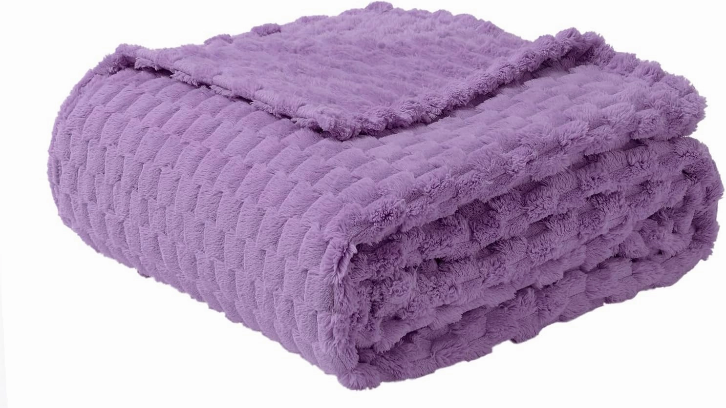 FY FIBER HOUSE Fleece Blanket Twin Size for Couch 300GSM Super Soft Plush Fuzzy Blankets and Throws for Sofa Bed Office, 60x80 Inches, Lavender