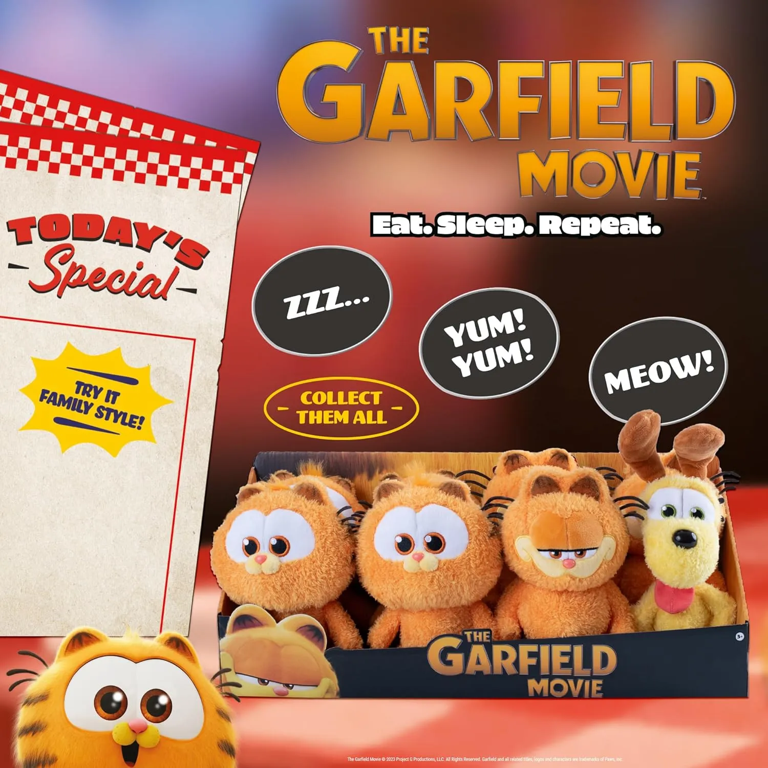 Garfield Classic - Garfield Douce Cat Plush Toy - Orange - For Kids Fans Of Famous Sleeping Cat Garfield - Comic Book Hero - Birthday / Christmas Gift Idea From 2 Years, 931617.108