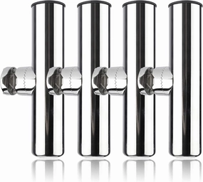 Geeyae 4 PCS Stainless Boat Fishing Rod Holders for Rails 1-1/4" to 2", Mount Stainless Steel Adjustable Fishing Rod Holder