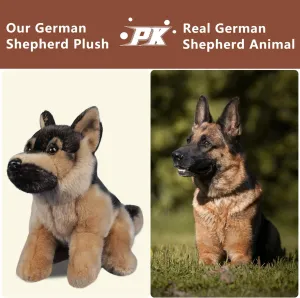 German Shepherd Stuffed Animal,Realistic Soft Cuddly Dog Toy for Kids,Huggable and Non-Shedding Puppy Plush,Birthday Gift for Mom/Boys/Girls/Women,10.5 inch