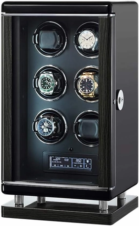 GeRRiT Watch Boxes High-End Wood Upgraded Smart Watch Winders Automatic self-Winding Mechanical Watch Box with Fingerprint Unlock and Remote Control Functions