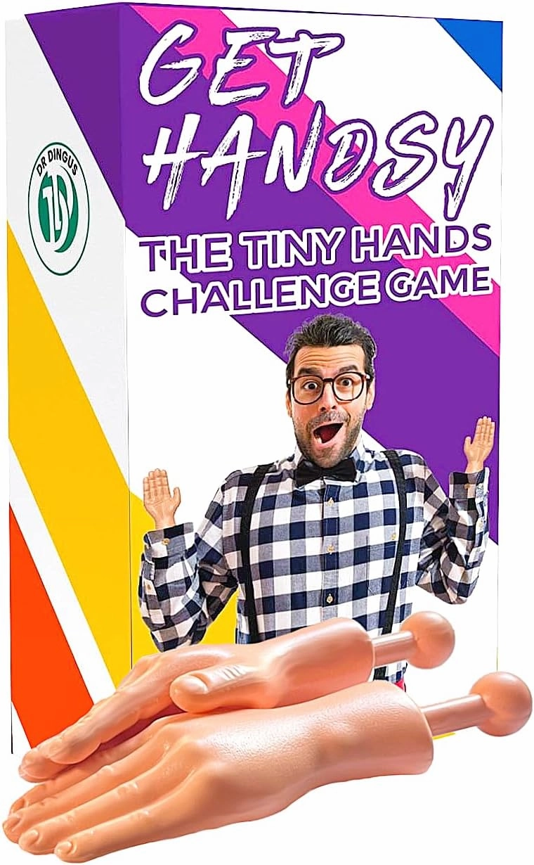Get Handsy Challenge Game - 120 Hilarous Tiny Hand Challenges - Small Little Hand Puppet Family Fun Competitive Action Game - Be The First to Complete