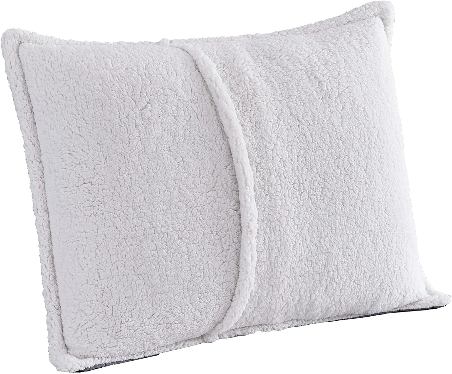 G.H. Bass 3-Piece Sherpa Puffer Soft Cozy Reversible Microfiber Comforter Bedding Set, Full/Queen, Grey