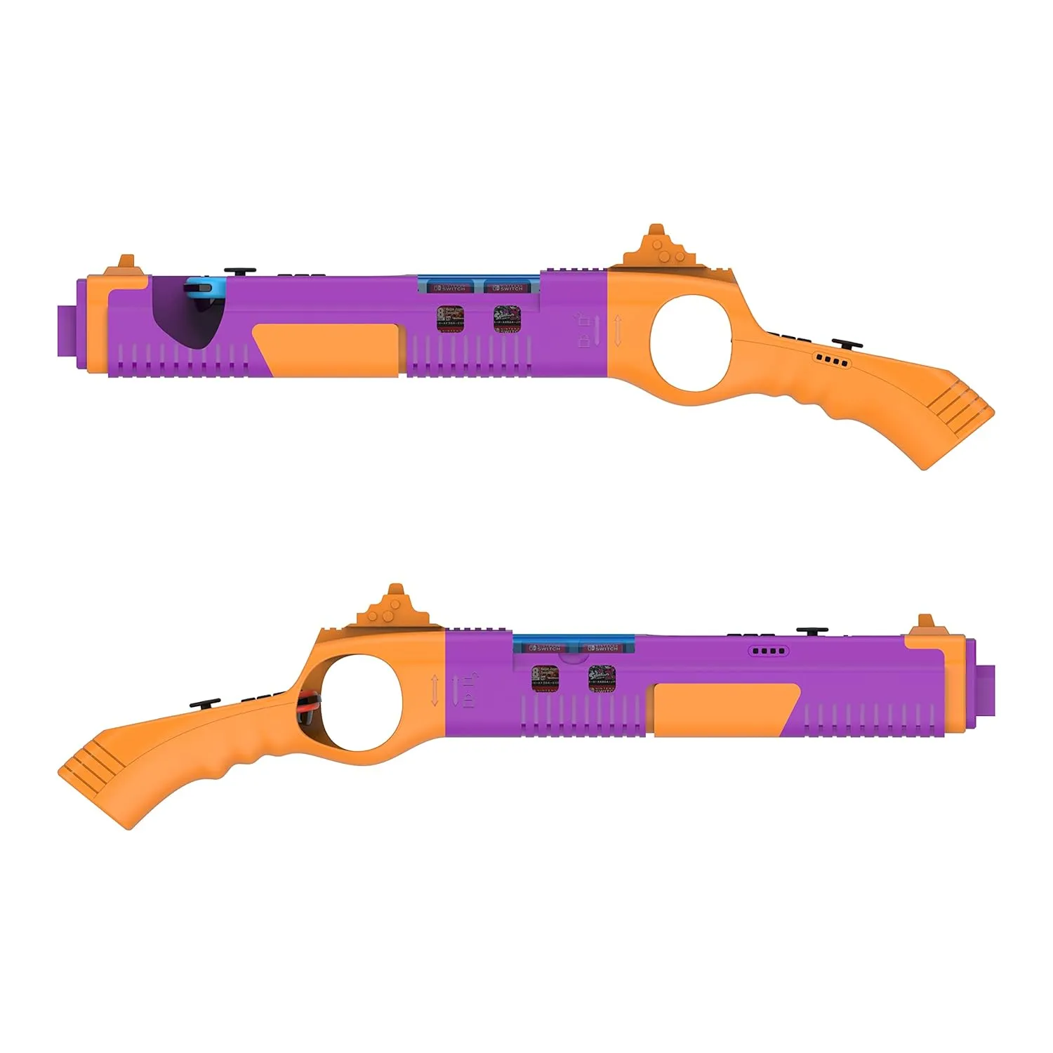 GH Joy con Gun Controller for Nintendo Switch (OLED) Shooting Games, Resident Evil, Cabela's, Sniper Elite, Doom, Hunting Simulator, Wolfenstein, Payday, Joycon Gun Grip, Purple & Brown