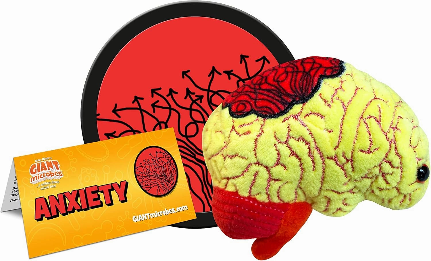 GIANTmicrobes Anxiety Plush Toy, Emotional Support Plush, Mental Health Therapist Gift and Mental Health Counselor Gifts, Therapist Gifts, Psychology Gift, Mental Health Matters, Anxiety Pillow