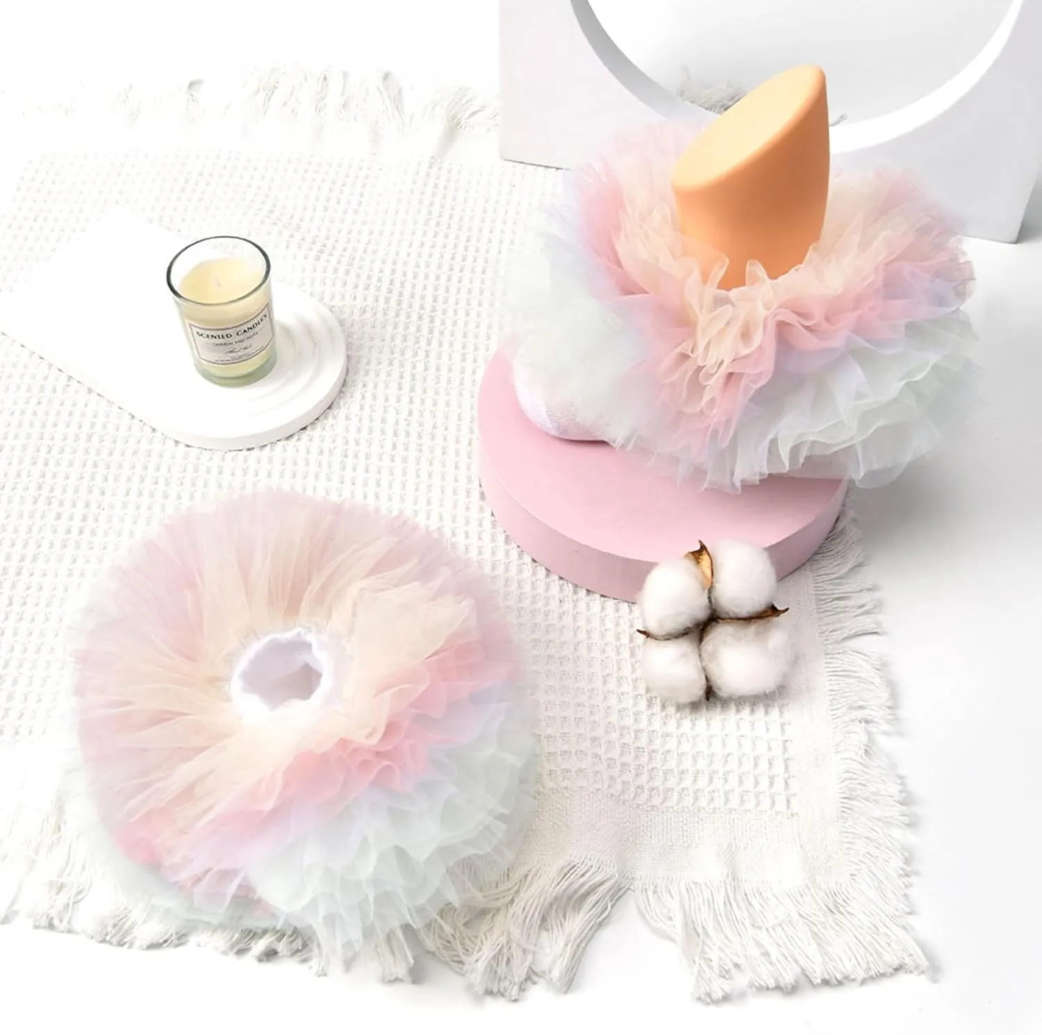 Girls Ruffle Socks Becorated With Super Fluffy Lace Tutu Dance Dressy Socks 3 Pairs