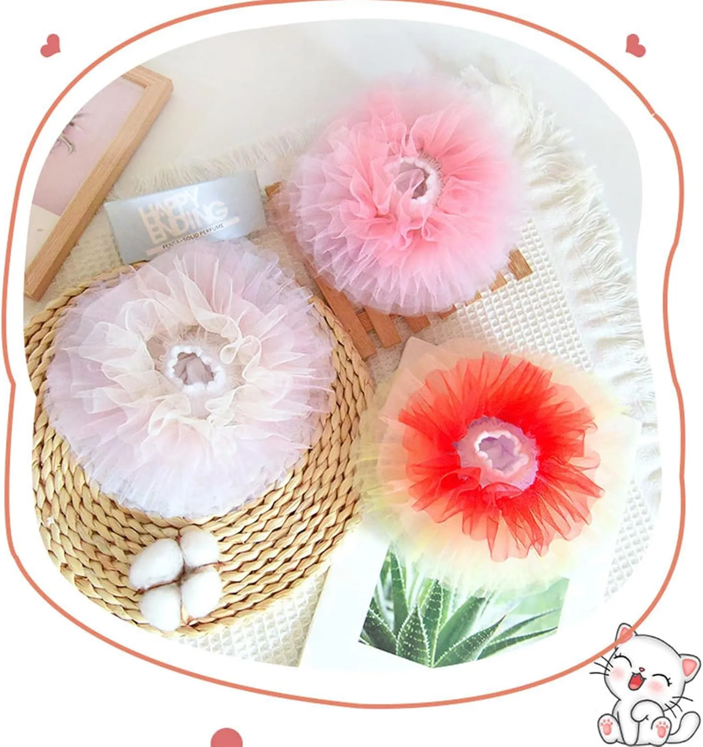 Girls Ruffle Socks Becorated With Super Fluffy Lace Tutu Dance Dressy Socks 3 Pairs
