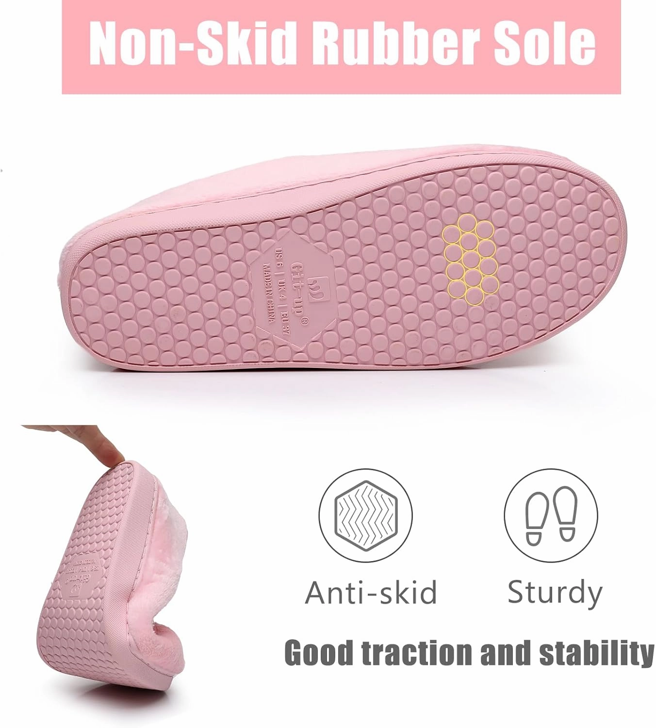 Git-up Women Soft wide Slippers Memory Foam Closed Toed Diabetic Arthritis Edema House Slippers