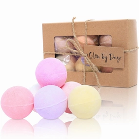 Glow by Daye All Natural Bathbomb Gift Set with Essential Oils and Therapeutic Salts for Muscle and Joint Therapy, Set of 6, 4 Oz Balls