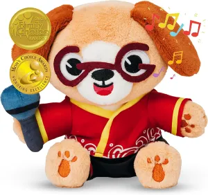 GO GO Musical Plush Toys for Babies - Chinese Bilingual Baby Musical Toys with 8 Songs for Toddlers, Baby Stuffed Animals for Newborn, Plush Toys for 0-6 Months, Musical Stuffed Animals for Babies