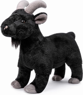 Goat Plush Toy - Lifelike 12” Black Goat Stuffed Animals, Soft Black Goat Stuffed Toys, Unique Plushie Toys Model Dolls Collection for Kids