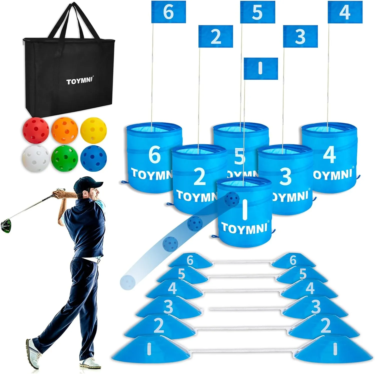 Golf Game Set, Golf Practice Game, Golf Chipping Game for Adults Kids Family, Portable Outdoor Indoor Backyard Beach Golf Game, PAR 6 Hole Golf Game, Golf Yard Games for Adults