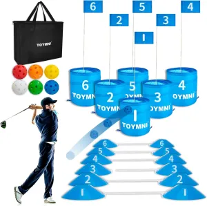 Golf Game Set, Golf Practice Game, Golf Chipping Game for Adults Kids Family, Portable Outdoor Indoor Backyard Beach Golf Game, PAR 6 Hole Golf Game, Golf Yard Games for Adults
