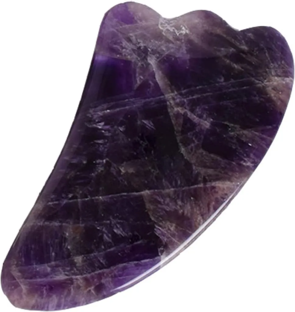 Gouache Amethyst Natural Stone Facial Massager Jade Roller Gua Sha Set Scraper For Face,type 6