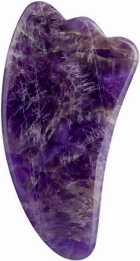 Gouache Roller and Facial Gua Sha Set Natural Amethyst Jade Stone Eye Massager,Type 3