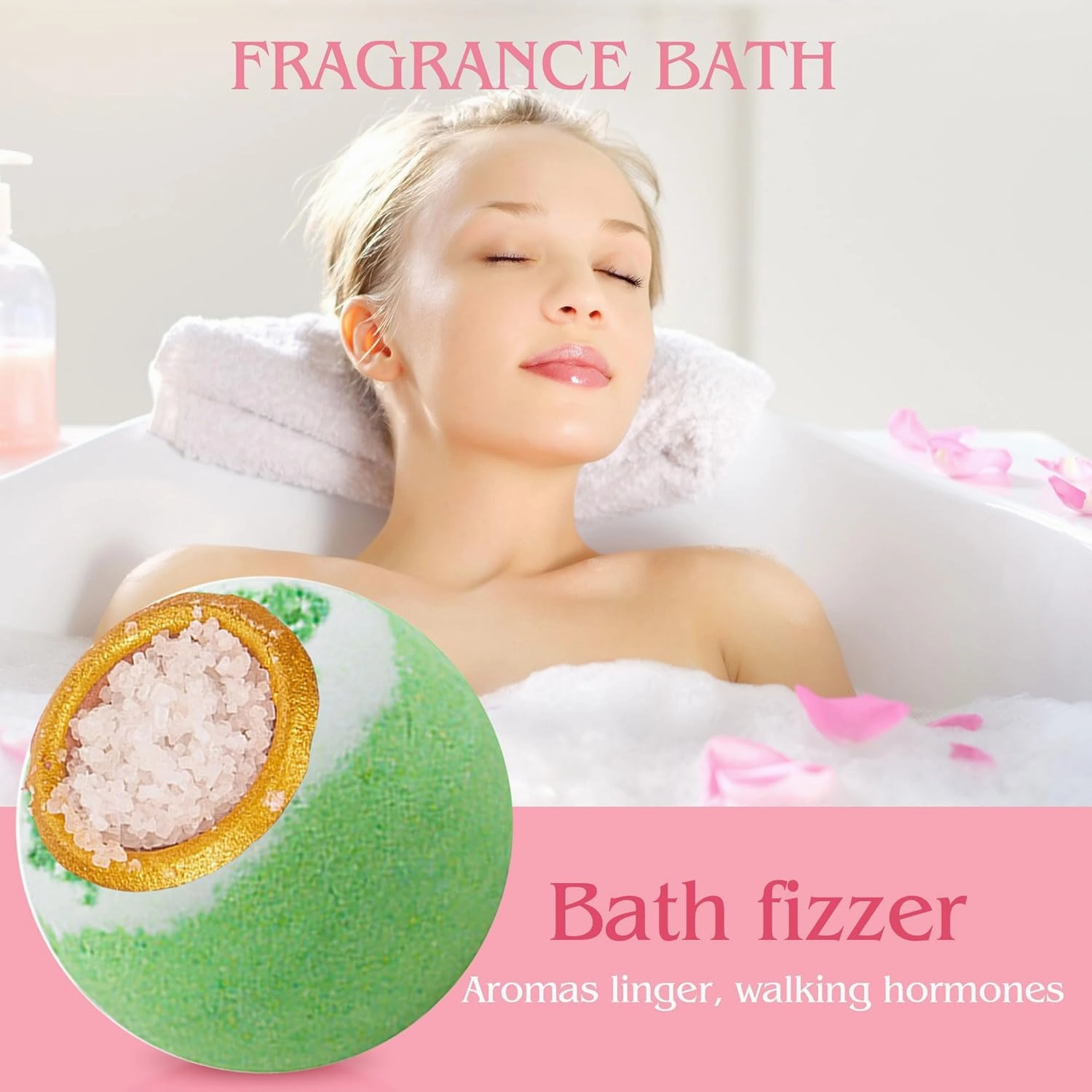 Green Tea Coarse Salt Bath Bombs Balls,4 Pack Gift Set,Moisturizing Dry Skin,Fizzy Spa,Relaxation,Self Care,Relaxing,Bubble Bath Bomb Idea for Men Women